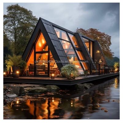 EU Hotel Modern Triangular Wooden House with A-Shaped Steel Structure Frame in 20ft or 40ft Length Options