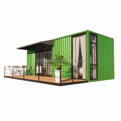 Wooden 20ft Container Office Steel Structure Frame Welded Flat Packaging Container House Garden House
