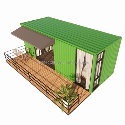 Wooden 20ft Container Office Steel Structure Frame Welded Flat Packaging Container House Garden House