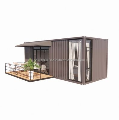 Wooden 20ft Container Office Steel Structure Frame Welded Flat Packaging Container House Garden House