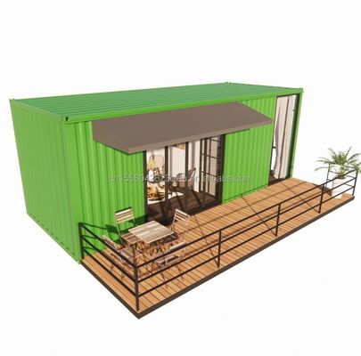 Wooden 20ft Container Office Steel Structure Frame Welded Flat Packaging Container House Garden House