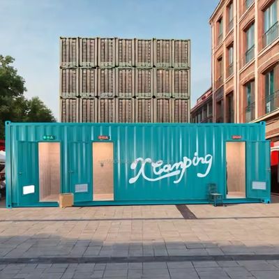 40 FT Expandable Steel Prefabricated House for Customizable Mobile Container Store Wall 50/75/100mm Wave Sandwich Panel