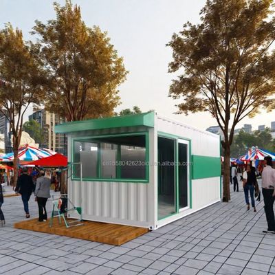 40 FT Expandable Steel Prefabricated House for Customizable Mobile Container Store Wall 50/75/100mm Wave Sandwich Panel