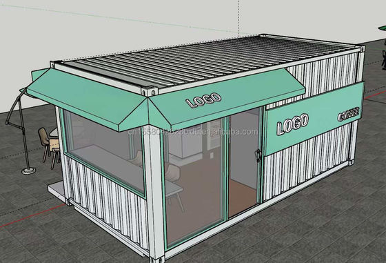 40 FT Expandable Steel Prefabricated House for Customizable Mobile Container Store Wall 50/75/100mm Wave Sandwich Panel