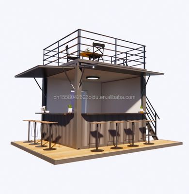 Outdoor Application Prefabricated Steel Restaurant Container Store with Modern Design and Aluminum Alloy Windows 20ft or 40ft