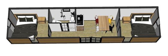 Galvanized Steel Bending 180g and Aluminum Alloy Windows 40ft Modern Design Prefabricated Wooden Container House for Hotel Shop