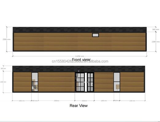 Galvanized Steel Bending 180g and Aluminum Alloy Windows 40ft Modern Design Prefabricated Wooden Container House for Hotel Shop