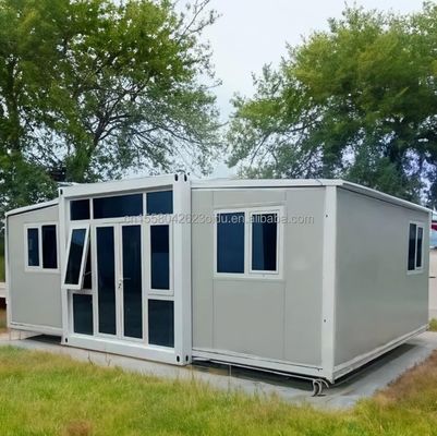 EU Wooden 2 Bedroom Modular Prefab Houses with Modern Design and Galvanized Steel Square Tubes Expandable Container House