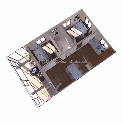 Steel Structure Frame Welded EU Luxury 20FT Combination Flat Packaging Container 2 Bedrooms Family Residential Mobile Home