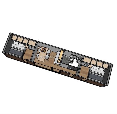 Affordable Family Housing 2 Bedroom Wooden House with Galvanized Steel Square Tube Structure and Garden