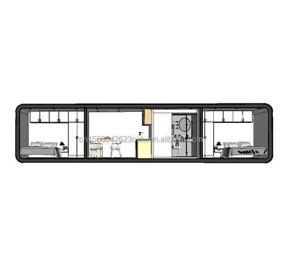 Affordable Family Housing 2 Bedroom Wooden House with Galvanized Steel Square Tube Structure and Garden