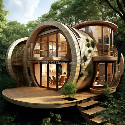 Wooden Houses EU Australian Standard Container Office Residential Circular Garden Integrated House with Various Materials