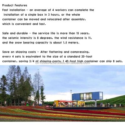 20ft or 40ft Detachable Foldable Prefab House Hotel Container Holiday Home with Aluminum Alloy Windows