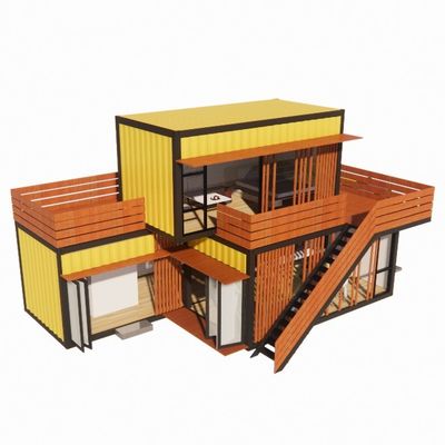 Commercial Street Shops Folding Room Combination with Yellow Renovation Industrial Wind Outdoor Flat Pack Container House