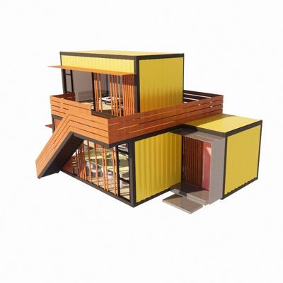 Commercial Street Shops Folding Room Combination with Yellow Renovation Industrial Wind Outdoor Flat Pack Container House