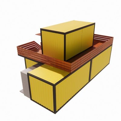 Commercial Street Shops Folding Room Combination with Yellow Renovation Industrial Wind Outdoor Flat Pack Container House