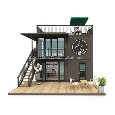 Galvanized Steel Square Tubes Modern Small Western-Style Tiny House Flat Pack Container Coffee Shop for Mall Application