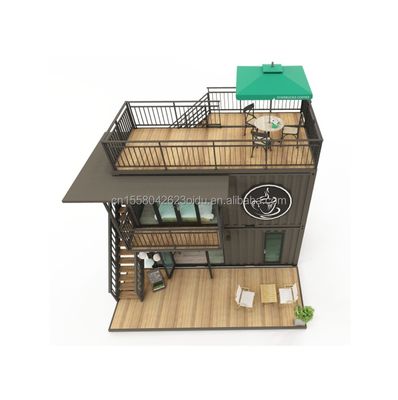 Galvanized Steel Square Tubes Modern Small Western-Style Tiny House Flat Pack Container Coffee Shop for Mall Application
