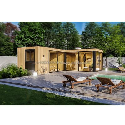 Steel Structure Wooden House Garden Bedroom Beach Scenery Characteristics Home Stay Hotel 20ft Wooden Container House