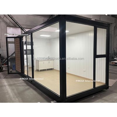 Galvanized Steel Bending 180g Prefabricated House 20ft Steel Structure Sunshine House with Garden and Wooden Mobile Design