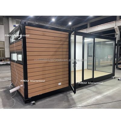 Galvanized Steel Bending 180g Prefabricated House 20ft Steel Structure Sunshine House with Garden and Wooden Mobile Design