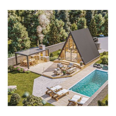 EU Standard 20ft Prefabricated Flat Pack Container House with Galvanized Steel Bending 180g Triangle Room in Steel Frame