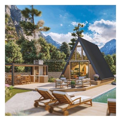 EU Standard 20ft Prefabricated Flat Pack Container House with Galvanized Steel Bending 180g Triangle Room in Steel Frame