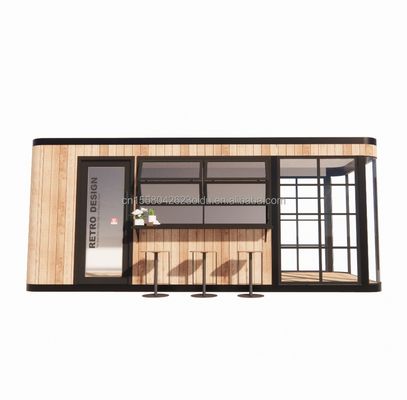 Steel Frame Galvanized Steel Bending 180g Modern Design 20ft 40ft Prefab Container House for Mobile Coffee Shops Restaurants