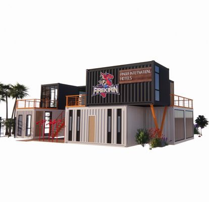 EU 20ft Container Combination Hotel Mobile Wooden House Modern Simple Style Galvanized Steel Bending 180g Steel Frame