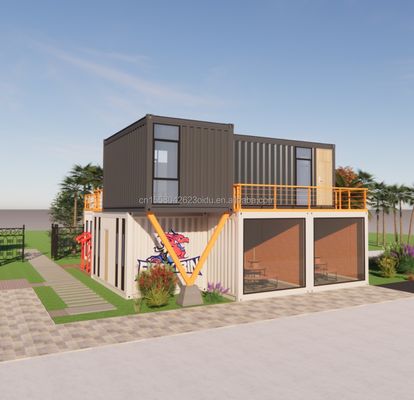 EU 20ft Container Combination Hotel Mobile Wooden House Modern Simple Style Galvanized Steel Bending 180g Steel Frame