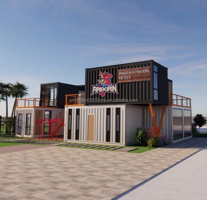 EU 20ft Container Combination Hotel Mobile Wooden House Modern Simple Style Galvanized Steel Bending 180g Steel Frame