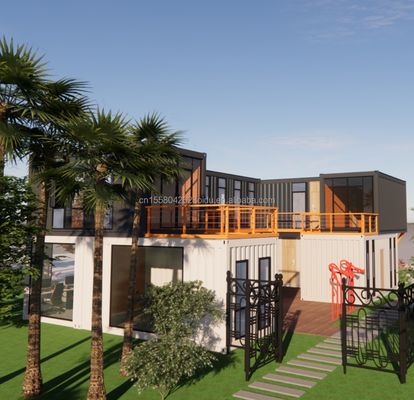 EU 20ft Container Combination Hotel Mobile Wooden House Modern Simple Style Galvanized Steel Bending 180g Steel Frame