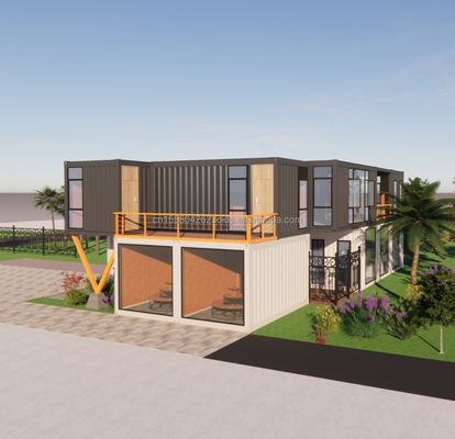 EU 20ft Container Combination Hotel Mobile Wooden House Modern Simple Style Galvanized Steel Bending 180g Steel Frame