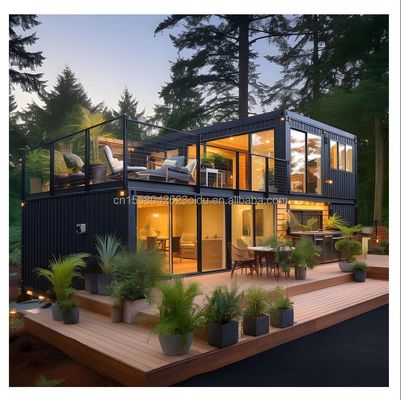 Customized Color 40ft LOFT Family Style Mobile House with Prefabricated Steel Structure and Wooden Exterior Wall