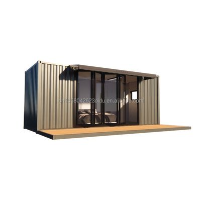 Residential Modular Prefabricated Trailer with 50/75/100mm Wave Sandwich Panel Walls 20ft Modern Design Style