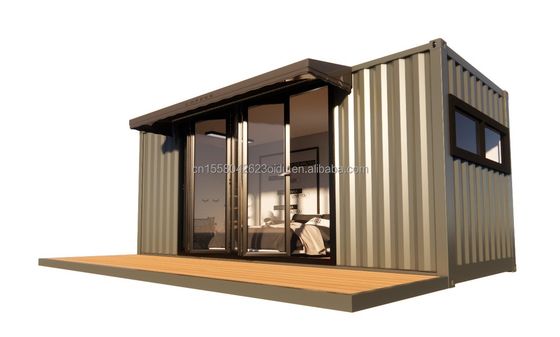 Residential Modular Prefabricated Trailer with 50/75/100mm Wave Sandwich Panel Walls 20ft Modern Design Style