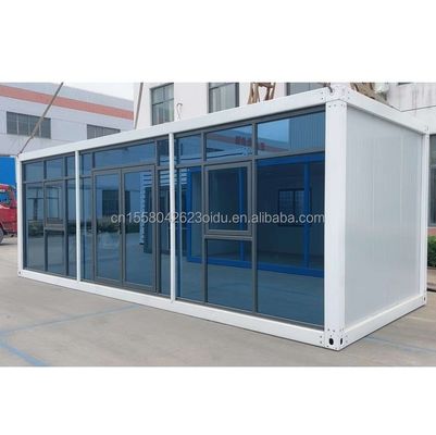 Hotel Resort Steel Frame Office Container House with 50/75/100mm Wave Sandwich Panel and Galvanized Steel Bending 180g