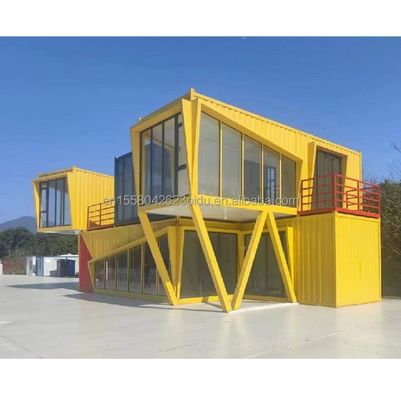 Hotel Resort Steel Frame Office Container House with 50/75/100mm Wave Sandwich Panel and Galvanized Steel Bending 180g