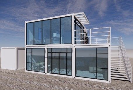 Outdoor Construction Site Prefabricated Modern Design Office Building with Galvanized Steel Bending 180g