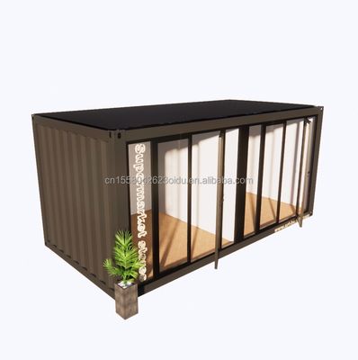 Aluminum Alloy Windows and 50/75/100mm Wave Sandwich Panel 20ft Prefab Container Clothing Store Container Kiosk Mobile Shop