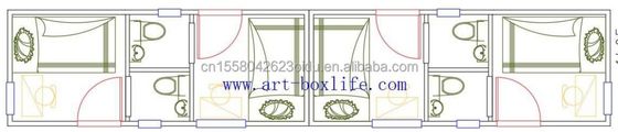 Hotel 40 Feet 2 Bedroom Living Container House Customized Color Prefab Premade Modular Tiny Movable Shipping Portable Homes