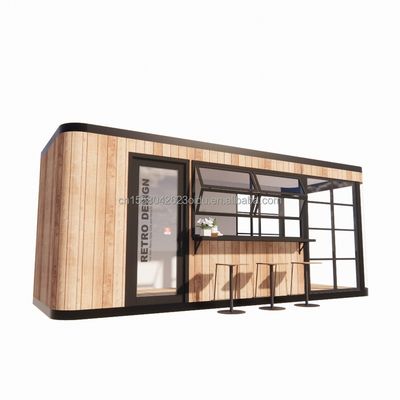 Galvanized Steel Square Tubes Structure 20FT Container Coffee Bar Mobile Sunlight House Outdoor Bar with Customized Color