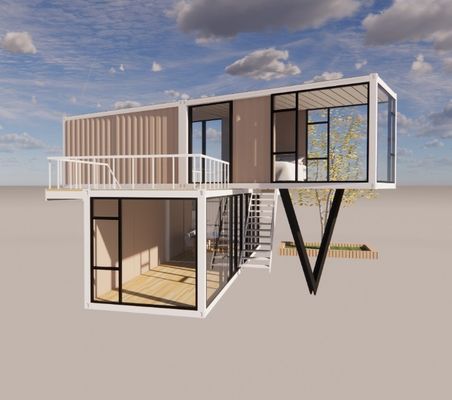 20ft or 40ft Luxury Design Two Layers Apartment Fabricated Living Portable Container House with Aluminum Alloy Windows