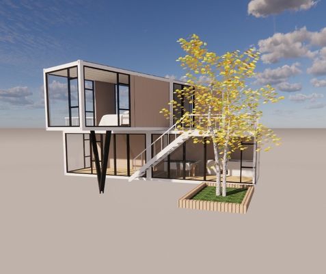 20ft or 40ft Luxury Design Two Layers Apartment Fabricated Living Portable Container House with Aluminum Alloy Windows