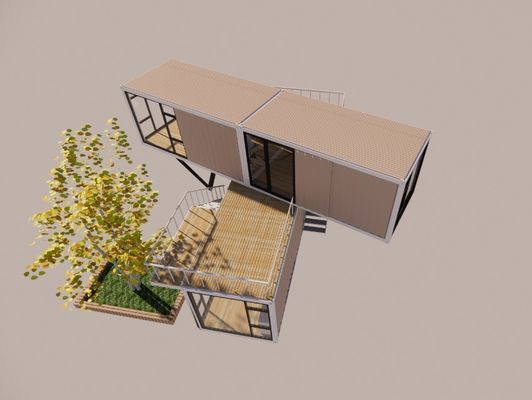 20ft or 40ft Luxury Design Two Layers Apartment Fabricated Living Portable Container House with Aluminum Alloy Windows