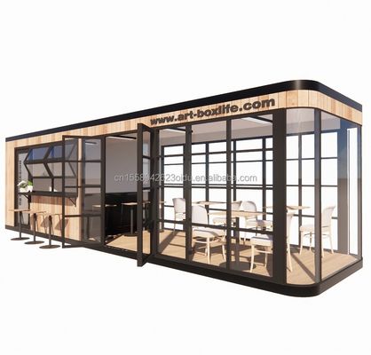 Hotel and Park EU Container Coffee Bar Mobile Wooden Steel Structure Sunlight House Outdoor Bar