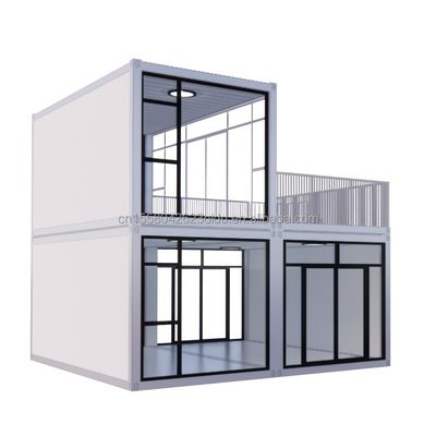 Temporary Office Hotel Shop Wooden Houses with 50/75/100mm Wave Sandwich Panel Wall Modern 20ft Quick Assembly Container