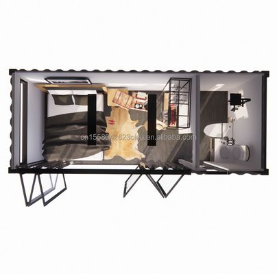 Large Glass Folding Door and Aluminum Alloy Windows in 20 Foot Prefabricated Container Single Apartment for Mobile Living