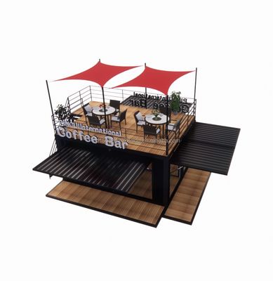 Shop 20ft Park BBQ Container Mobile Portable Assembly Coffee Bar Wooden House with 50/75/100mm Wave Sandwich Panel Walls