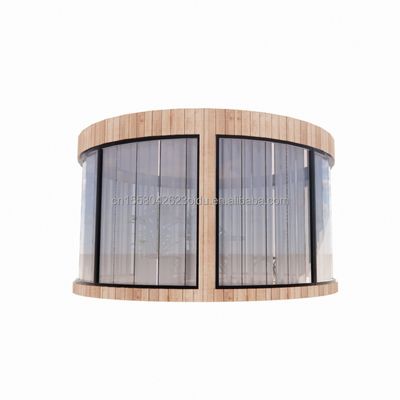 Galvanized Steel Square Tubes EU Standard Wooden Houses Glass Sunshine House Prefab Mobile Shop Store for Garden Cafe